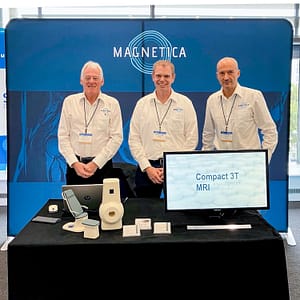 The Magnetica team at our booth at ISS 2023: 50th Annual Meeting: Musculoskeletal Diagnostic Meeting