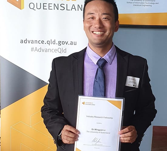 Dr Mingyan Li, Magnetica, with Industry Research Fellowship Award from the University of Queensland.