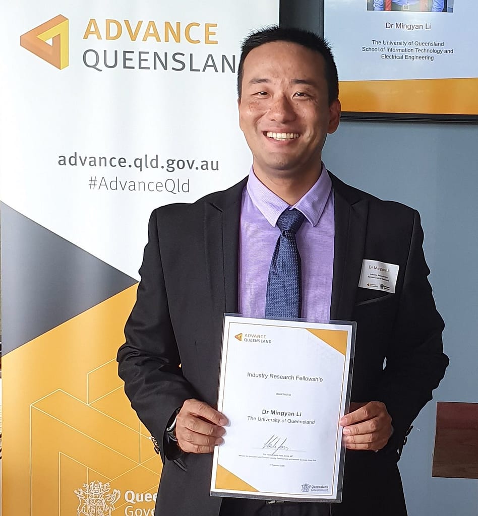 Dr Mingyan Li, Magnetica, with Industry Research Fellowship Award from the University of Queensland.
